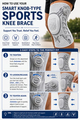 KnobType Sports Knee Brace For Joint Pain Meniscus Adjustable Hiking Sports