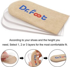 Beige 3-Layer Adjustable Orthopedic Heel Lift for Height Increase & Pain Relief