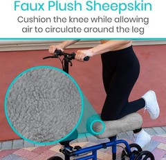 Universal Fit Knee Walker Pad Cover – Soft Gray Memory Foam Cushion, Adjustable
