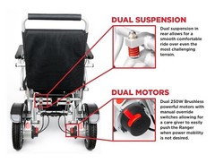 RANGER D09 NEW ATTENDANT & CAREGIVER OPERATED FOLDING MOTORIZED WHEELCHAIR
