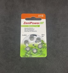 6 PACK Size A13 Hearing Aid Batteries by ZeniPower ZINC AIR 1.45V FRESH 08/2025