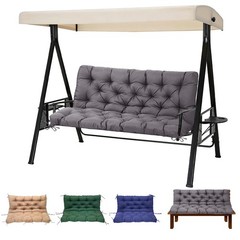 EverPine Porch Swing Cushions, 60 inches x 40 x 4 inches, Dark Gray