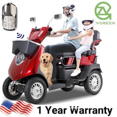 2 Seater Electric Scooter Mobility Scooter for Adult 1000W Anti-Theft Remote Key