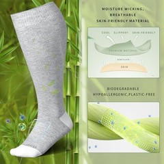 Wide Calf Compression Socks for Women&Men XX-Large 3 Pair-black/White/Grey