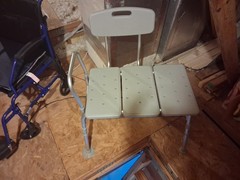 Gray Transfer Bench with Backrest, Adjustable Legs, 400 lb, Model G3-100KBX1
