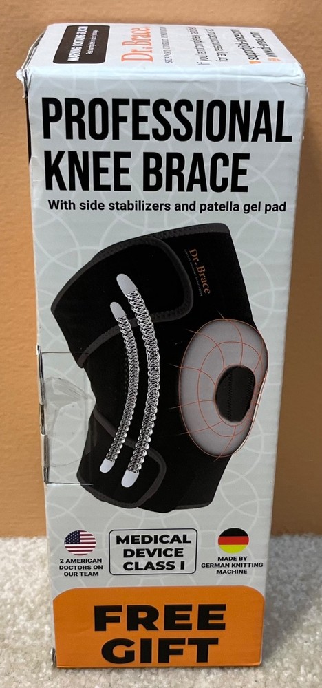 Dr Brace Professional Knee Brace W Side Stailizers Patella Gel Pad Size L LARGE