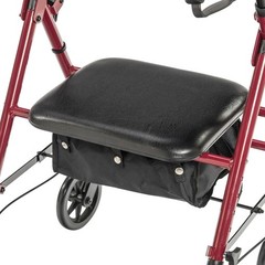 Drive Medical Adjustable Height Rollator with 6 Inches Wheels – Red RTL10261RD