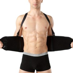 Working Lumbar Lower Back Brace Support Belt with Adjustable Shoulder Straps Men
