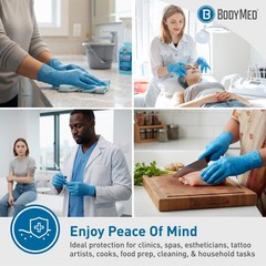 BodyMed Nitrile Gloves for Exam and Home Use, 100 Count – Latex & Powder Free