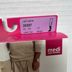 New Mediven Plus 20207 Open Toe Beige 30-40 Size VII Pet. Calf Compression Socks