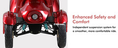 4 Weels Heavy Duty Mobility Scooters 500lbs Capacity 800W 60V20A w/Remote Key