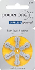 Power One P10 Hearing Aid Batteries Mercury Free Yellow 60 Pack 1.45V 100mAh
