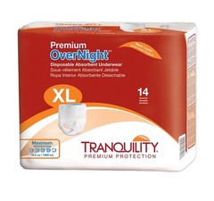 Tranquility Premium OverNight Adult Underwear Pull On X-Large 48-66in Pack of 14