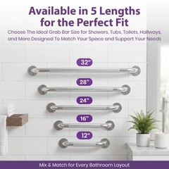18 Inch Grab Bars for Bathtubs and Showers – Chrome Knurled Bathroom Safety R…