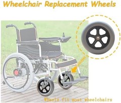 2 PCS 8 x 1.5 Inch Solid Replacement Wheels for Rollator Walker Folding Hand …