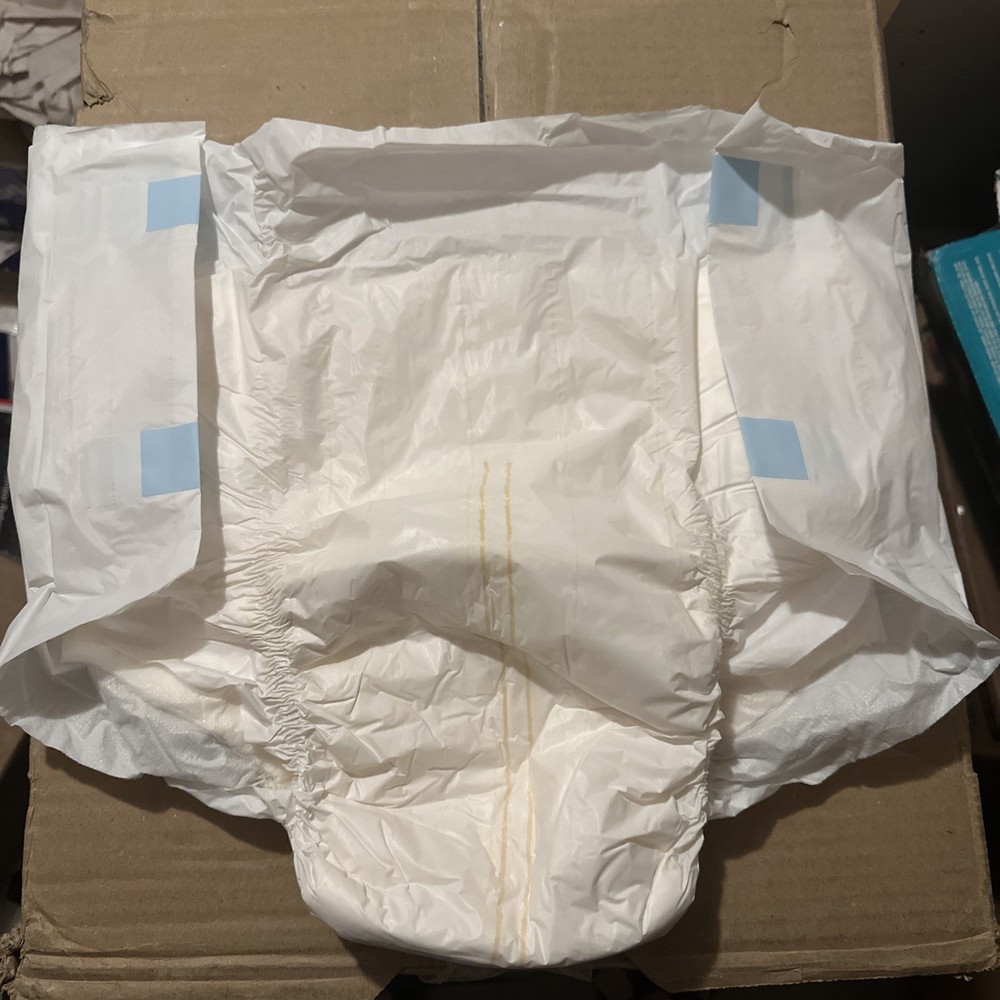 Sample Of 2 Medium Generic Attends Blue Tape Vintage Plastic Adult Diapers 1990s