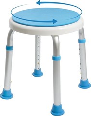 360 Degree Round Swivel Shower Stool w/ Adjustable Legs