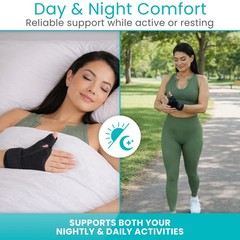 Vive Thumb Brace & Wrist – Carpal Tunnel 1 Count (Pack of 1), Black