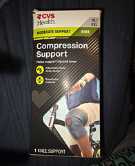 CVS Health Adjustable Neoprene Compression Knee Support Brace Gray XL/XXL