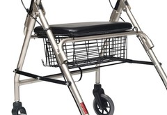 Lumex Walkabout Lite Four-Wheel Rollator Basket, Durable Sturdy Material, Easy