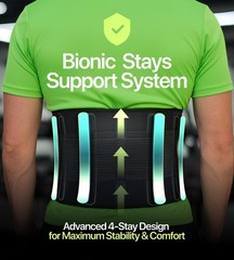 Plus Size Back Brace for Lower Pain Relief – Adjustable XXX-Large, Black
