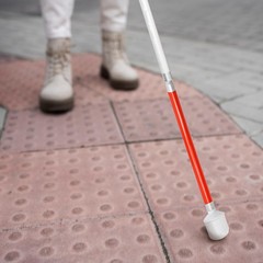 Blind Cane Stick – Mobility Reflective 126.5cm/50″, Red, White, Black