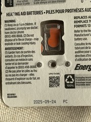 NEW Energizer Size 13 HearingAid Batteries, Free Ship,16 Zinc Batteries 0Mercury