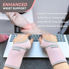 2 Pack Copper Wrist Brace Support for Carpal Tunnel, Pain Relief, Arthritis, Ten