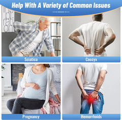 Donut Pillow Stadium Seat Cushion for Tailbone Pain Relief and Hemorrhoids, Memo