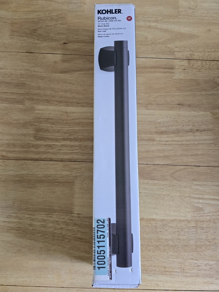KOHLER R27241-BL Rubicon 16 inch Grab Bar in Matte Black 1005-115-702 New