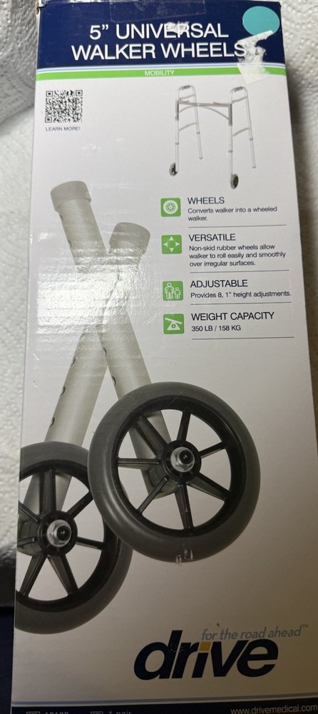 DRIVE MEDICAL SUPPLY Universal 5″ Walker Wheels 350 Lb Weight Limit