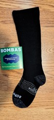 BOMBAS BLACK COMPRESSION KNEE HIGH MIDWEIGHT SOCKS (15-20mmHg) UNISEX SMALL NEW