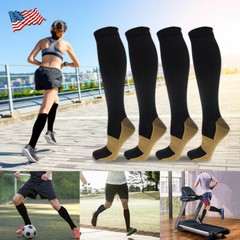 4 Pairs Copper Compression Support Socks 20-30mmHg Miracle Calf Men’s Women’s US