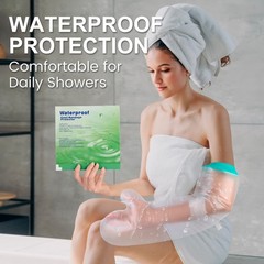 Quiheat 2Pk Waterproof Cast Covers For Shower Arm – Adult Mid Arm