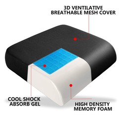 Extra Thick Large Seat Cushion -19 X 17.5 X 4 Inch Gel Memory Foam Cushion wi…