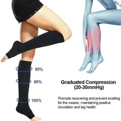 Compression Zip Up Socks Open-Toe Zipper Leg Support Unisex Socks Knee Stocking