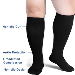 Socks XXL Wide Plus Size Calf Compression Comfy Support for Swelling, Edema, DVT