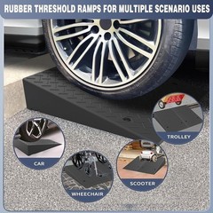 Heavy Duty Non-Slip Rubber Ramp Wheelchairs Scooters Cars Indoor Outdoor Use
