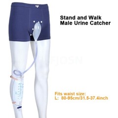 Male Wearable Incontinence Pants Urinal Leg Bag Silicone Urine Funnel Collector