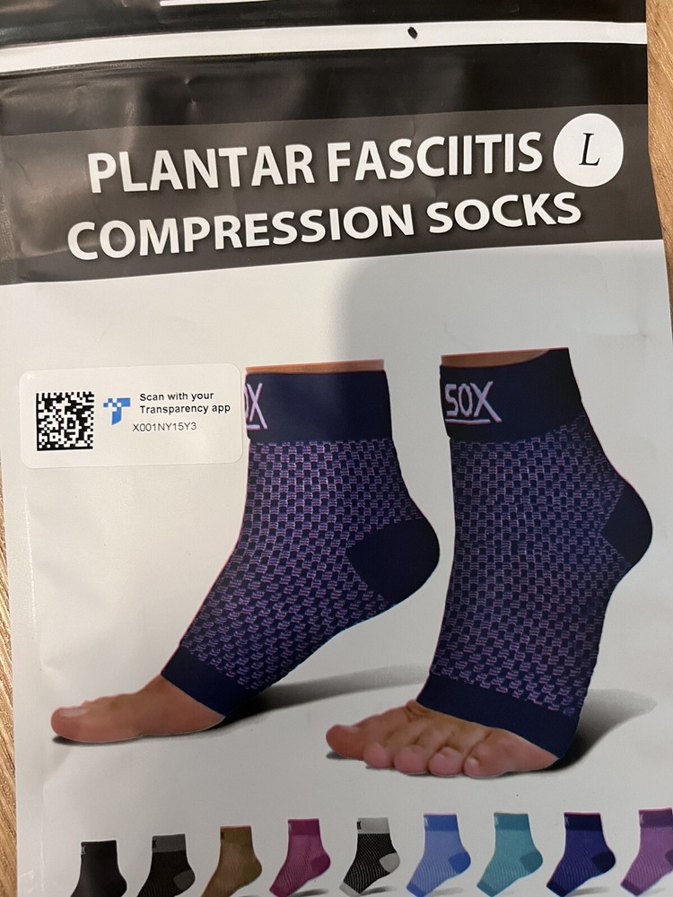 SB SOX Ankle Compression Sleeve Plantar Fasciitis Compression Socks Navy Large