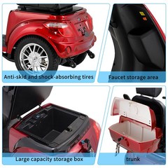 4-Wheel Heavy Duty Electric Mobility Scooter 800W for Senior & Adult 500lbs Red