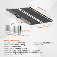 Ramp Portable wheelchair ramp, capacity 2 feet 800 pounds, foldable