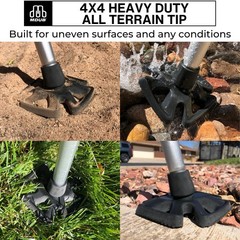 Heavy Duty All Terrain Cane Tip – Sand, Snow, Dirt & Rain Grip – 3/4″ Black