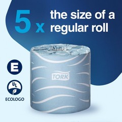 Tork Bath Tissue Roll Advanced 2-Ply Biodegradable 4X3.75 500 Sheets/Roll 48
