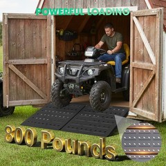 29″ x 24″ Shed Ramp Black Loading Ramp Alloy Loading Dock Ramp for Garages Barns