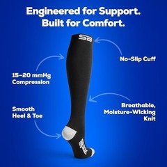 SB SOX Lite Compression Socks for Men & Women (15-20mmHg) – Best Compression …