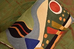 Lumbar Kandinsky Pillow Cover | Green Abstract Pillows | Modern Chair Cushion…