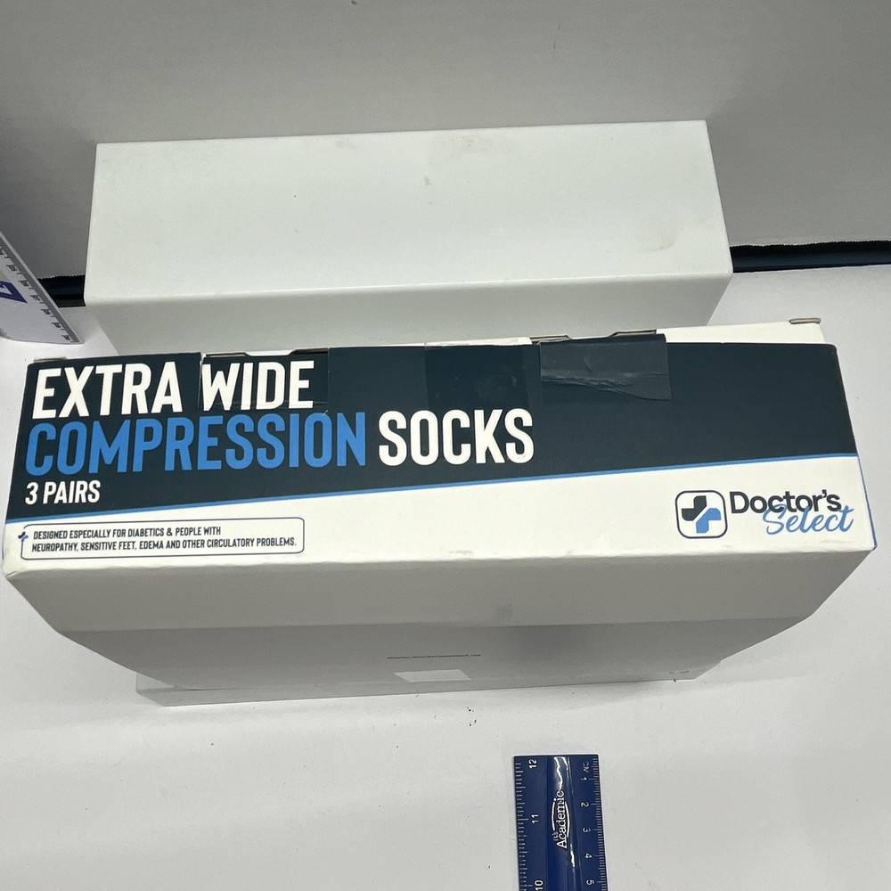 Doctor’s Select Extra Wide Compression Socks/Hose, 3 Pairs, Multicolor