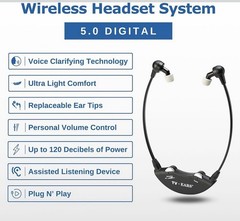 TV Ears Digital Wireless Headset System for Seniors – Volume Control Brand New