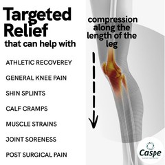 Caspe 2 Pack Full Leg Compression Sleeve with Strap Thigh Knee Calf Support